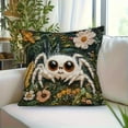 thumbnail image 2 of Decorative Throw Pillow Cover Soft Short Plush Cushion Case with Embroidery for Sofa Living Room Bedroom Home Decor(White-A), 2 of 6