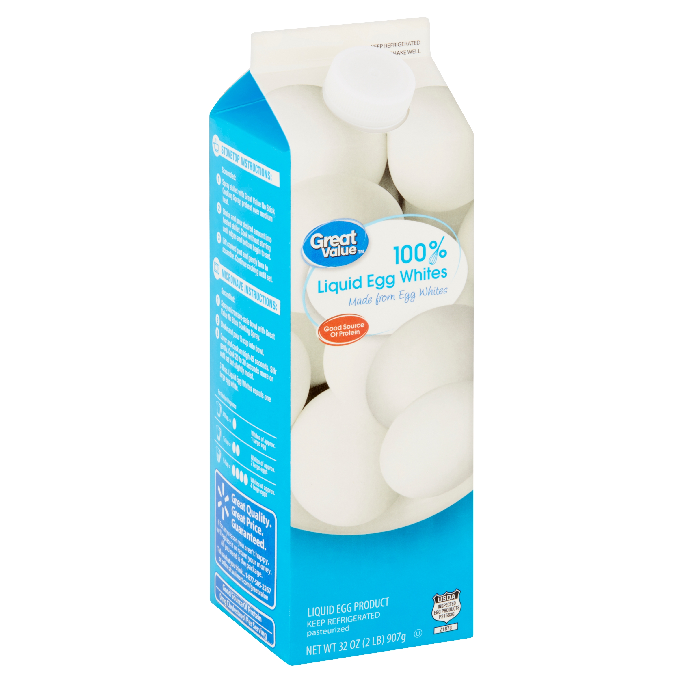 Great Value 100% Liquid Egg Whites, 32 oz - image 3 of 10
