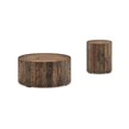 thumbnail image 1 of Ensemble de Table Basse et Table d'Appoint Style Cabane 2 Pcs en Pin Rustique, 1 of 5