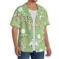 thumbnail image 2 of Uemuo Cute Frog2 Pattern Cotton Linen Short Sleeve Shirts,Casual Lightweight Button Down Shirts,Vacation Beach Summer Tops-4X-Large, 2 of 7