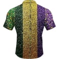 thumbnail image 5 of IWRICH Mardi Gras Shirts for Men Plus Size Short Sleeve Button down Shirt Casual Regular Fit Tops Holiday Vacation Outfits 11-Gold XXXXL, 5 of 5