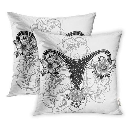 ARHOME Beautiful Female Reproductive Organs Flowers Uterus Womb Major Sex My Pillowcase Cushion Cases 20x20 inch Set of (Best Womb Chair Reproduction)