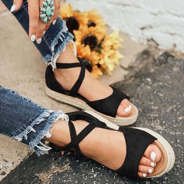 Moda mujer gente zapatos casuales de suela gruesa sandalias casuales de tacón de cuña hueca Wmkox8yii shjk4354