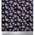 thumbnail image 1 of Soimoi Black Cotton Duck Fabric Star & Diamond Geometric Print Fabric by the Yard 56 Inch Wide, 1 of 3