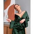 thumbnail image 6 of Womens Silk Satin Pajamas Set Solid Silky Pjs Robe Top with Pants Two Piece Sleepwear Soft Nightwear, 6 of 6
