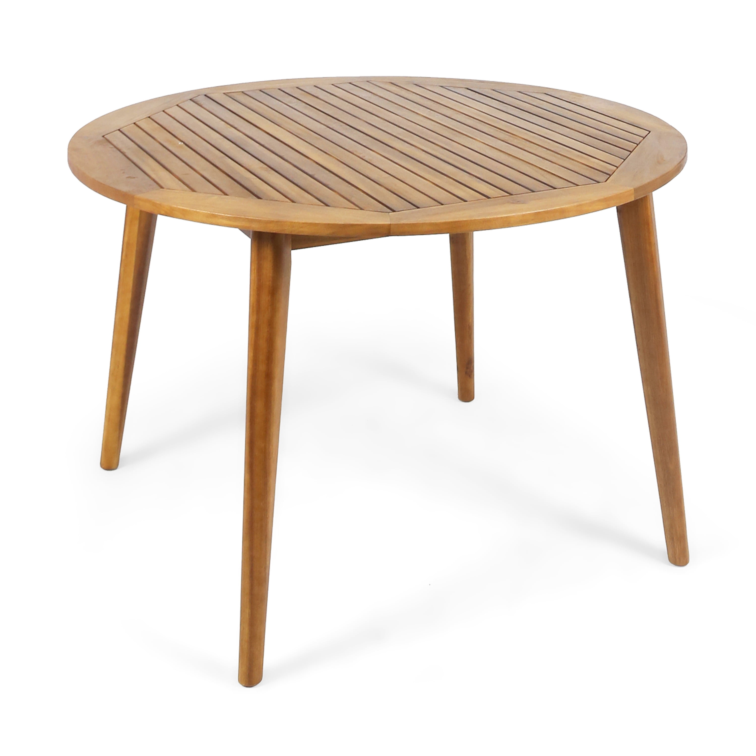 Euroco simple and sleek acacia wood dining table is the perfect addition to any backyard space