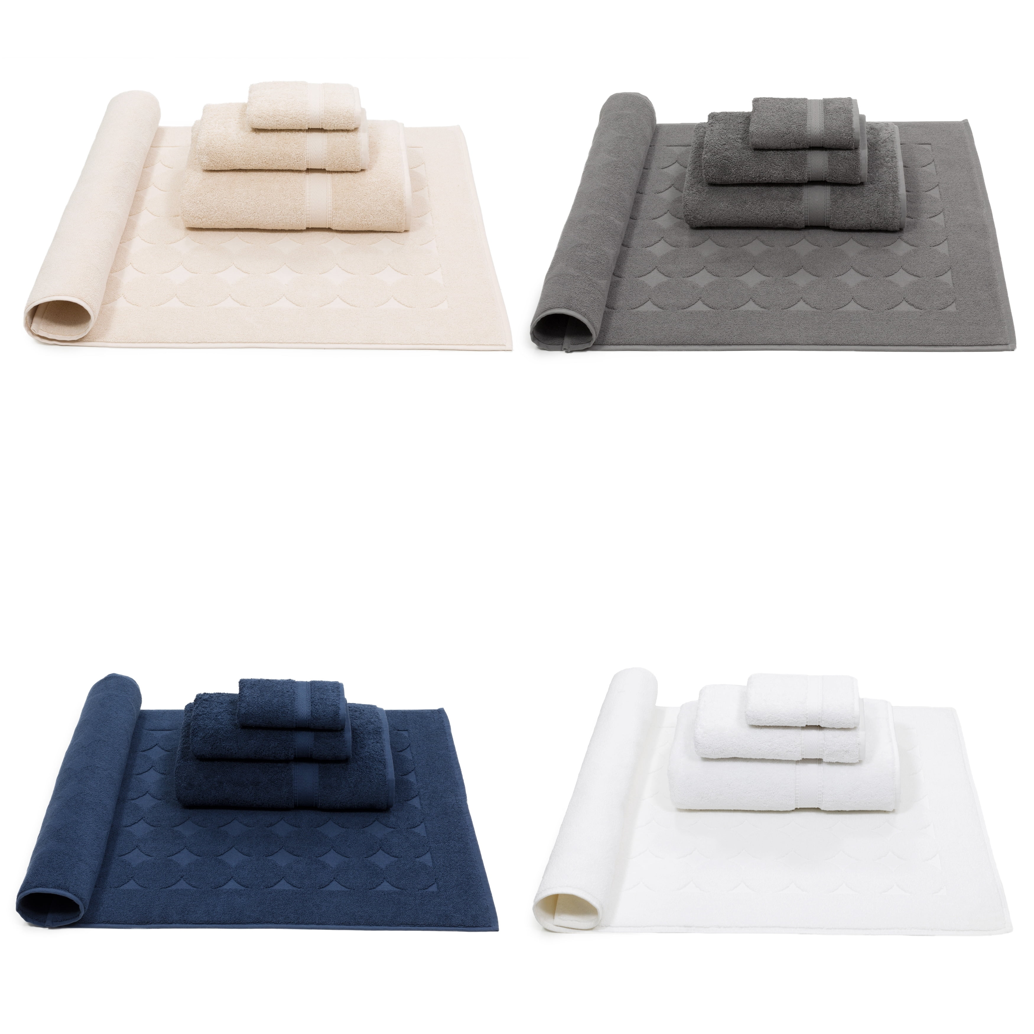 Authentic Hotel and Spa  Turkish Cotton 4-piece Towels Set Navy Blue