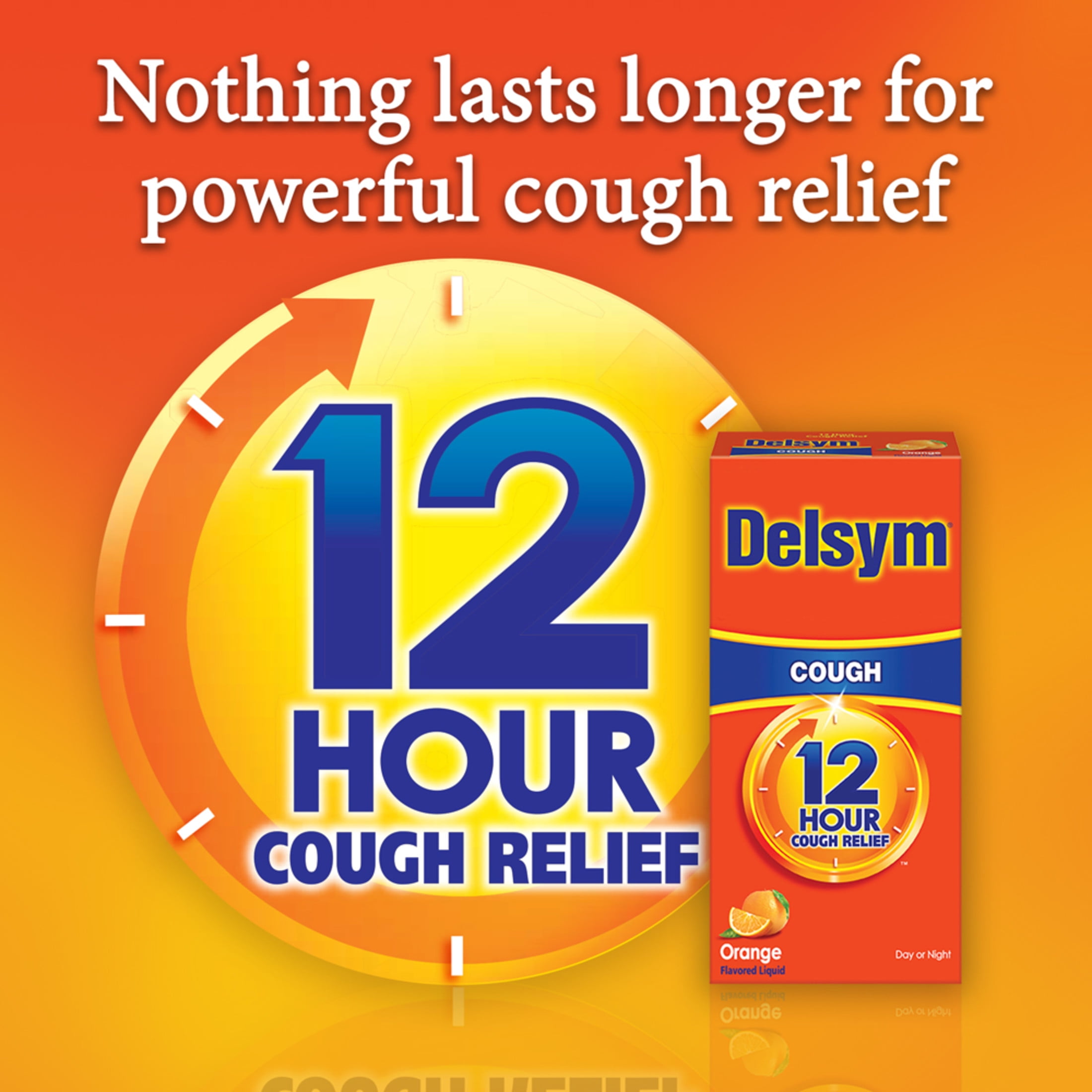Delsym Adult 12 Hour Cough Relief Liquid Medicine, #1 Pharmacist Recommended, Orange Flavor, 3 fl oz