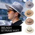 thumbnail image 2 of Mens Ladies Foldable Straw Panama * Sun Hat Summer Beach Floppy * Hot H6, 2 of 5