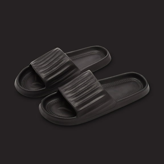 Tuobarr Womens Slides Women Men Slippers Home Couple Shoes Indoor Outside Soft Soled Slippers Black US Size 7