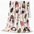 thumbnail image 2 of Winter Accessories Scene, Playful Artistic Scene, Warm Flannel Blanket for Home Library and Reading Nook, Celestial Art Lovers Christmas Gift, Artistic Home Decor, 2 of 9