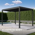 thumbnail image 6 of Mirador 10' x 13' 111S Outdoor Pergola Gazebo,Full Aluminum Frame w/ Adjustable Roof, Charcoal, 6 of 11