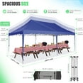 thumbnail image 3 of COBIZI Canopy Tent 10X20 Pop up Hollow Tent with 6 Removable Side Walls,Outdoor Event Party Canopy,Instant Portable,Suitable for Parties,Weddings,Camping and Beaches,with Wheeled Bag,Dark Blue, 3 of 7