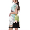 thumbnail image 2 of Naloa Summer Gnome,Cute Gnome Print Womens Summer A-Line Dress with Pockets,Short Sleeve Dresses,Flowy Beach Swing Dress for Vacation Travel, 2 of 6
