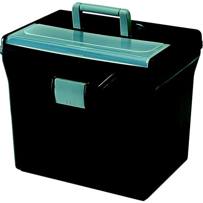 Iris Portable File Box With Organizer Lid, 11.62 x 13.38 x 10 In
