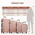 thumbnail image 3 of Gowill 4 Piece Luggage Sets with 7 Pieces Organizer Bags, 20/24/28/32 inch ABS Carry-on and Checked Suitcase Large Travel Sets, Rose, 3 of 9