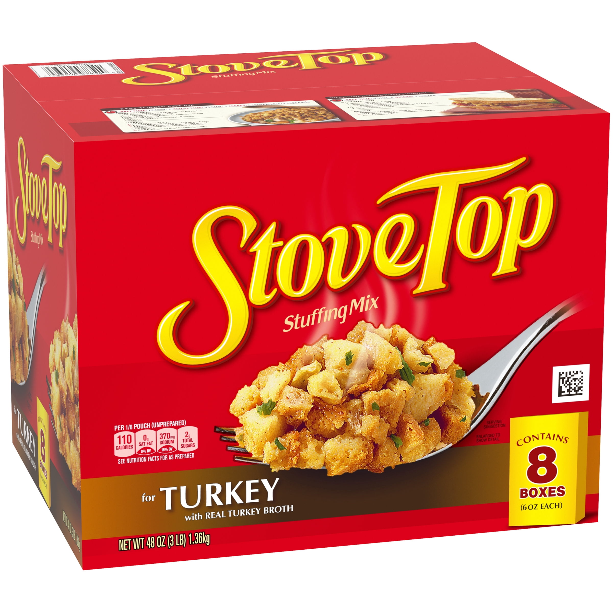 Kraft Stove Top Turkey Stuffing Mix, 48.0 oz (Pack of 8)