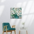 thumbnail image 4 of AEFER Teal Flower Wall Decor Turquoise Flower Wall Art Bathroom Decor Pictures Frame: 16x20inch(40x50cm), 4 of 5