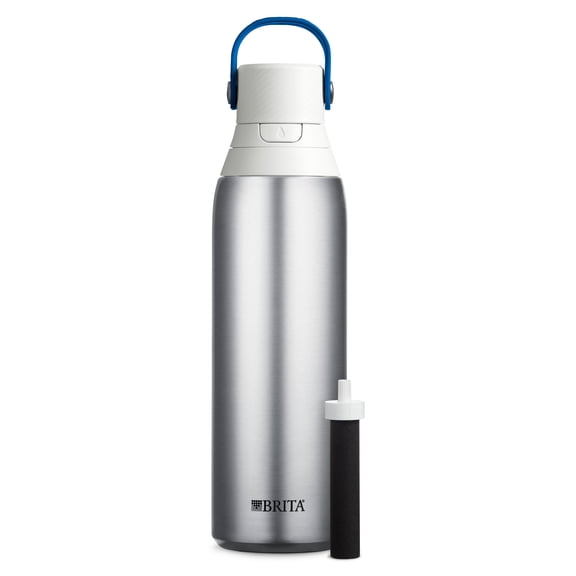 Brita Stainless Steel Premium Filtering Water Bottle, Stainless, 20 oz.