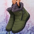 thumbnail image 6 of Army Green Women'S Winter Snow Boots With Plush Fleece Lining, Round Toe, Side Zipper, Flat Sole For Cold Weather Warmth, 6 of 6