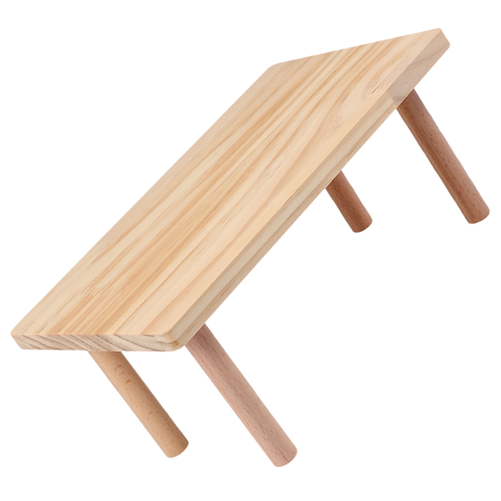 FENGGUIQU Khaki Small Animal Cage Stand Solid Wood Platform with Legs for Hamster Habitat Accessories