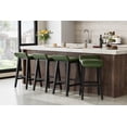 thumbnail image 1 of 4-Pack 26.2" Counter Height Bar Stools - PU Leather Upholstered with Wood Frame, Low Back & Footrest for Kitchen Islands & Counter Bars, Green, 1 of 6