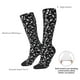 thumbnail image 4 of Fotbe Black White Leaves Calcetas Divertidas Estampadas para Hombre y Mujer, Calcetas de Algodón hasta la Rodilla para Caminar, Correr, Enfermería y Embarazo, 4 of 6