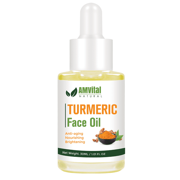 AMVital Turmeric Oil for Face - Pure and Natural Essential Oil for Moisturizing and Reducing Fine Lines, Dark Spots | Face Oil For  All Skin Types