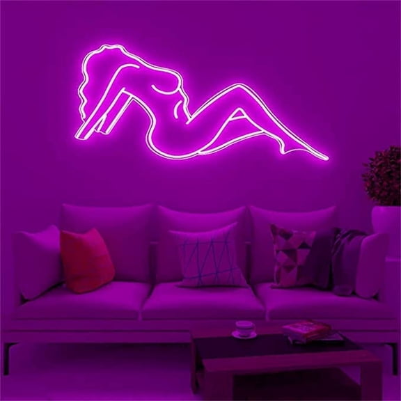 LINLIN Neon Night Light, Naked Lady Sign Neon Lamp Neon Night Light, Sexy Lady Back Wall Sign Girl Neon Signs for Home Bedroom Bar Party Decoration