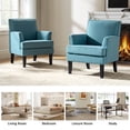 thumbnail image 3 of Tina's Home Upholstery Armchair Accent Chair Sofa Couch Wood Legs Nailhead Trim Bedroom Home Living Room Teal, 3 of 7