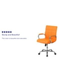 thumbnail image 5 of Flash Furniture Mid-Back Orange Vinyl Executive Swivel Office Chair with Chrome Base and Arms, 5 of 13