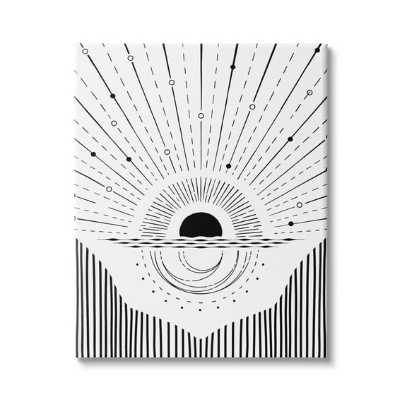 Stupell Industries Geometric Astrological Horizon Sun Ray Burst Asymmetrical Pattern, 30 x 40, Design by Ziwei Li