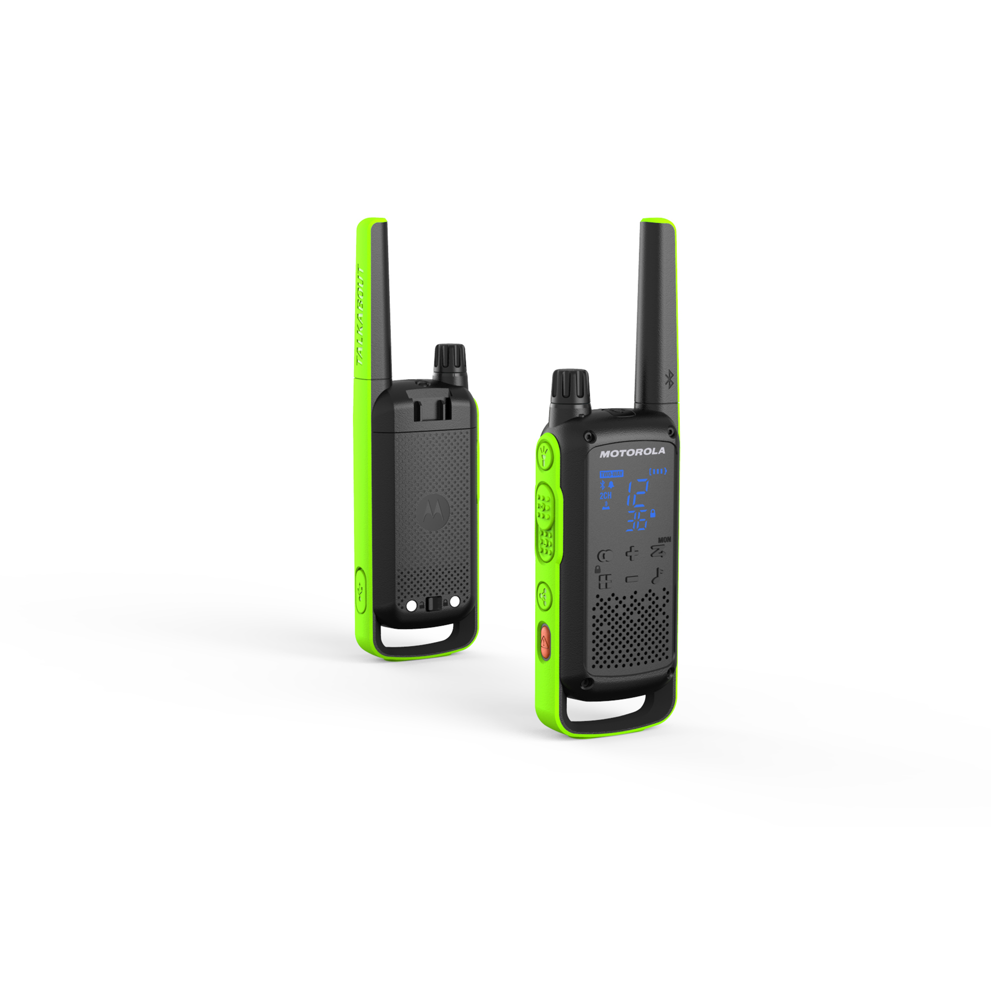 Motorola Talkabout T801 Two-Way Radios, Pack, Black/Green