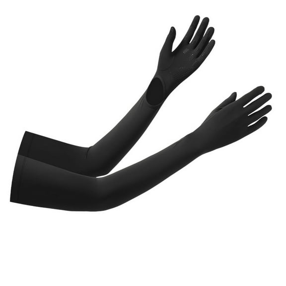 SWSMCLT Women's Athletic Arm Gloves Breathable Anti Slip Autumn Chic Cool Long Sleeve Gloves Biking Arm Sleeves Black One Size