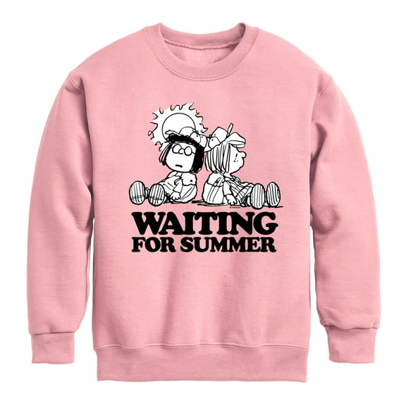 Peanuts - Marcie & Peppermint Patty - Waiting for Summer Dazed - Toddler & Youth Crewneck Fleece Sweatshirt