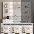 thumbnail image 4 of Vanity con Luces LED RGB Ajustable y Estación de Carga, Tocador con Taburete, 4 of 6