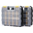 thumbnail image 2 of UTAH-2PCS Double Side Tool Organizer with Customizable/Removable Plastic Dividers, Hardware Box Storage for Screws, Nuts, Nails, Bolts, 34-Compartment, Black/Yellow, 2 of 4