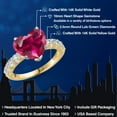 thumbnail image 2 of Gem Stone King 14K Two Tone Gold Red Created Ruby and Lab Grown Diamond Engagement Ring for Women | 4.65 Cttw | Heart Shape 10MM | Gemstone July Birthstone | Size 5, 2 of 6