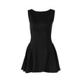 thumbnail image 3 of Women'S Summer Sleeveless Crew Neck Backless A-Line Mini Party Prom Dress Black S, 3 of 10