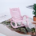 thumbnail image 4 of 1:12 Artesanía de madera Casa de muñecas Miniatura Mecedora Muebles Decoración de exterior Rosa, 4 of 9