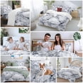 thumbnail image 5 of Queen 4 Piece Bedding Set Abstract Marble Stone Texture Soft Breathable Duvet Cover and Pillowcase, Natural Crack Gray Rock Duvet Cover Set Bed Sheets for Bedroom Dormitory Guest Room, 5 of 9