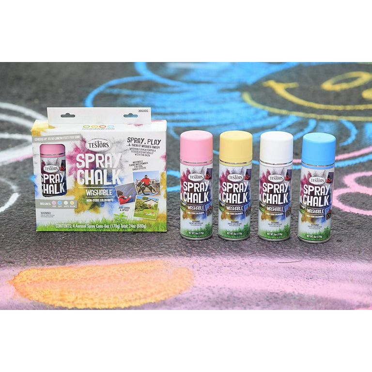 Buy TESTORS 306006 Craft Spray Paint, Flat/Matte, Blue/Pink/White/Yellow,  Can Blue/Pink/White/Yellow