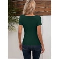 thumbnail image 2 of Womens Cutout Tops Fashion Sexy Short Sleeve Lightweight Slim Fitted Tops Tshirts, 2 of 7