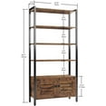 IRONCK Tall Bookshelves Furniture, Industrial Bookcase with 2 Louvered