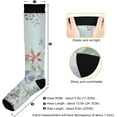thumbnail image 3 of Coolnut 1 Pair Lily Flower Compression Socks 20-30mmHg Knee High Women Socks Tube Athletic Stockings for Men Sport Soccer Running Cycling Medical Nurse Winter Travel Gift, 3 of 7