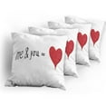 thumbnail image 5 of Ambesonne Love Throw Pillow Cover 4 Pack, Words Affection Romance, 16", Red Black White, 5 of 7