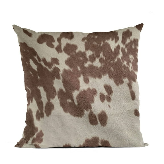 Plutus Brands Brown Plutus Cowhide Animal Luxury Throw Pillow 22 in x 22in, Double Sided 22" x 22"