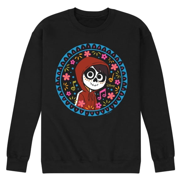 Coco - Floral Circle Miguel - Men's Crew Neck Fleece Pullover