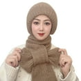 thumbnail image 2 of RUIG Scarf Hat Gloves Set Men Hat Women's Winter Hat Scarf Buckle Wind And Snow Hat Plush Knitted Hat Ear Protector Woolen Hat, 2 of 5