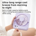 thumbnail image 6 of Small Portable Fan Rechargeable | Portable Desk Fan for Office Home Camping Travel | Foldable Usb Personal Cooling Fan White, 6 of 7